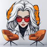 Anime Girl Wall Decal | Cool Female Character Sticker | Comic Style Wall Art | Modern Manga Mural | Removable Vinyl Sticker Room or Office