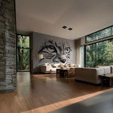 Pallas Cat Wall Decal | Manul Cat with Sunglasses | Artistic Vinyl Sticker | Colorful Animal Wall Decor Funky Cat Face Decal | Modern Art