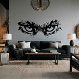 Pallas Cat Eyes Wall Decal | Manul Eyes Vinyl Sticker | Wild Cat Silhouette Wall Art | Minimalist Animal Wall Decor | Fierce Gaze Wall Decal