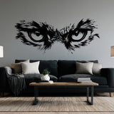 Pallas Cat Eyes Wall Decal | Manul Eyes Vinyl Sticker | Wild Cat Silhouette Wall Art | Minimalist Animal Wall Decor | Fierce Gaze Wall Decal