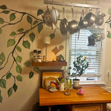 Branch and Leaves Wall Decal | Elegant Botanical Wall Sticker Art | Removable Tree Branch Wall Sticker for Living Room or Bedroom