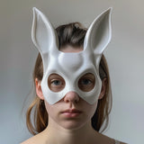 3D Printed Bunny Face Mask | Minimalist Rabbit Mask for Adults | Unique Animal Cosplay & Halloween Costume Prop | Modern 3D Print Art Design