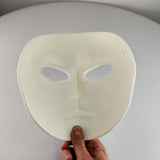 3D Printed Full Face Mask with Sculpted Detail for Cosplay, Theater, DIY Art | White Lightweight Paintable Prop for Halloween Costume Design
