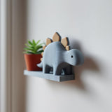 3D Printed Dinosaur Wall Shelf | Cute Stegosaurus Floating Ledge for Kids | Playful Nursery and Children’s Room Wall Accent Decor Piece