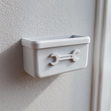 3D Printed Tool Wall Organizer Shelf | Minimal Garage Storage Bin with Wrench Icon | Modern Floating Caddy for Workshop and Utility Rooms