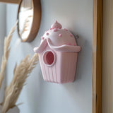 3D Printed Cupcake Birdhouse Wall Hanging | Playful Modern Home Accent | Cute Minimalist 3D Print Decoration for Kitchen or Kids Room