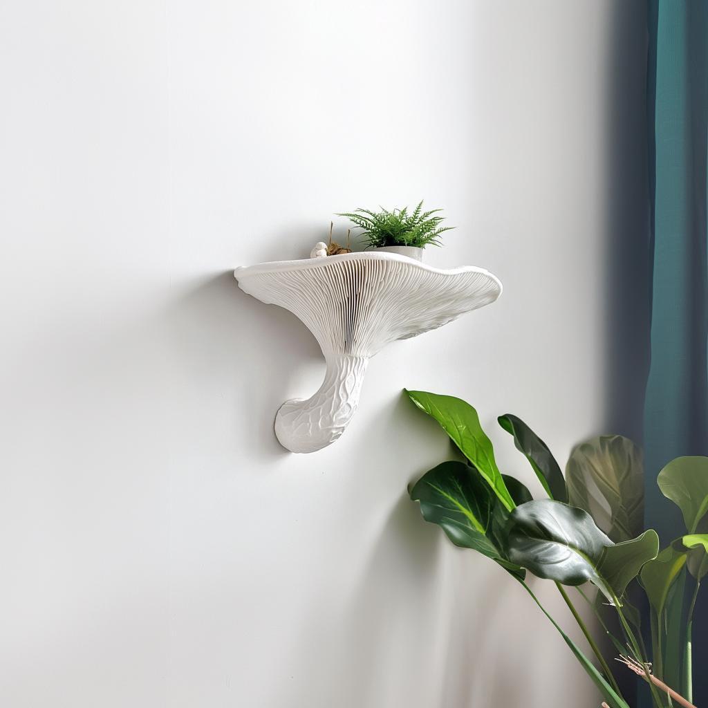 Honey Mushroom Wall Shelf | 3D Printed Shelf Inspired by Armillaria | Organic Fungi Decor | Sculptural Floating Shelf | Modern Mushroom Art