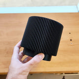 3D Printed Modern Black Planter | Minimalist Ribbed Plant Pot | Contemporary Indoor Planter | Unique Gift for Plant Lovers | Home Decor