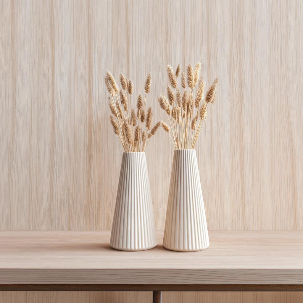 2x 3D Printed Origami Vase Set | Modern Minimalist Vase | Gift for Mothers Day | Decorative Vase for Dried Fresh Flowers | Home Decor Accent