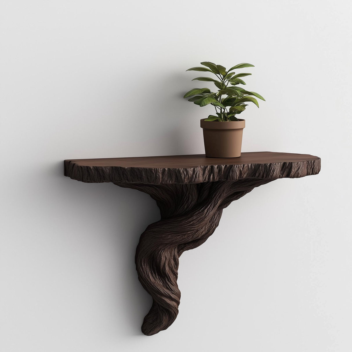 Tree Root Wall Shelf | Organic 3D Printed Shelf | Floating Shelf for Plants | Nature Decor | Rustic Wall Accent | Brown Shelf Decoration