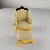 Dollhouse Victorian Armchair & Ottoman | 1:12 Scale Miniature Furniture | 3D Printed Elegant Dollhouse Chair | Miniature Home Decor