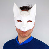3D Printed Kitsune Mask | Fox Spirit Mask | Japanese Cosplay Festival Mask | Anime Mythical Fox Mask | Fox Demon Mask