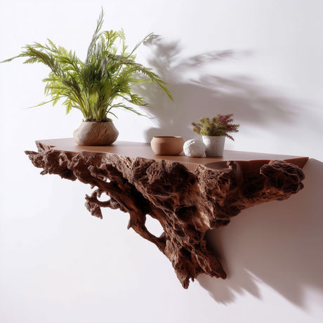 Tree Root Wall Shelf | Floating Shelf for Plants | 3D Printed Organic Wall Decor | Nature Inspired Shelf | Rustic Earthy Home Accent