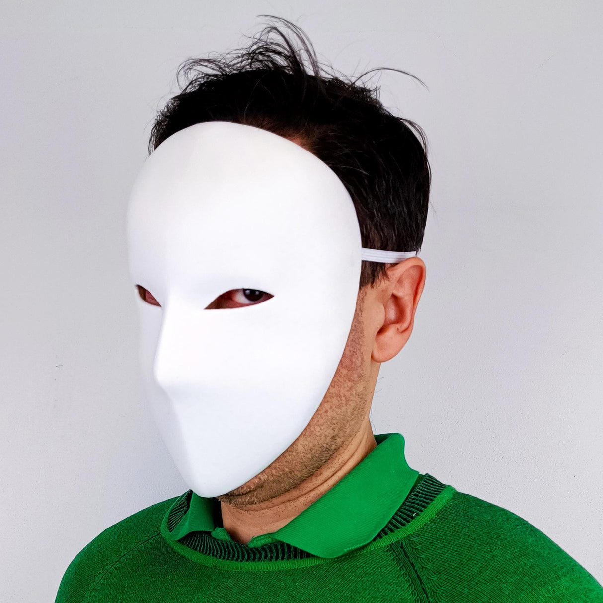 Custom Blank Face Mask | Minimalist Cosplay Mask | White or Colorful Costume Mask | 3D Printed Mask for Halloween & Events