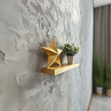3D Printed Star Wall Shelf | Modern Decorative Floating Shelf | Minimalist Home Accent