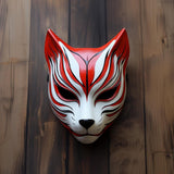 3D Printed Japanese Fox Warrior Mask | Cosplay Samurai Demon Mask | Anime Mystical Mask | Halloween Cosplay Mask | Noh Theater Mask