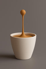 Floating Espresso Macchiato Drop Sculpture | 3D Printed Coffe Cups Art | Unique Coffee Lover Gift | Barista Desk Decor | Modern Cafe Decor