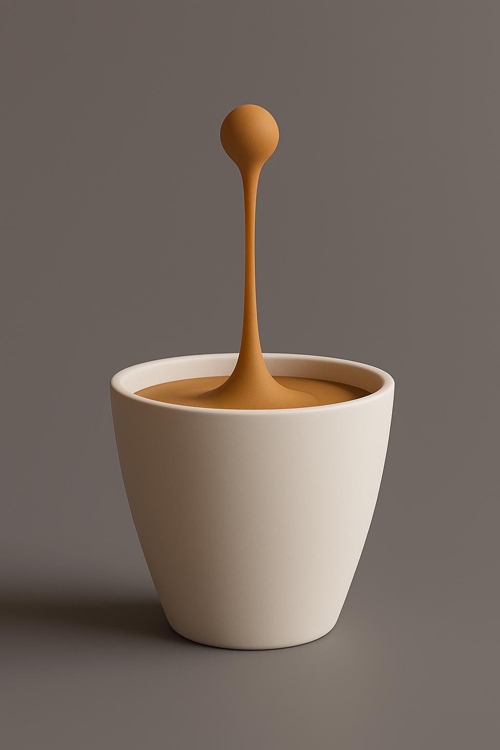 Floating Espresso Macchiato Drop Sculpture | 3D Printed Coffe Cups Art | Unique Coffee Lover Gift