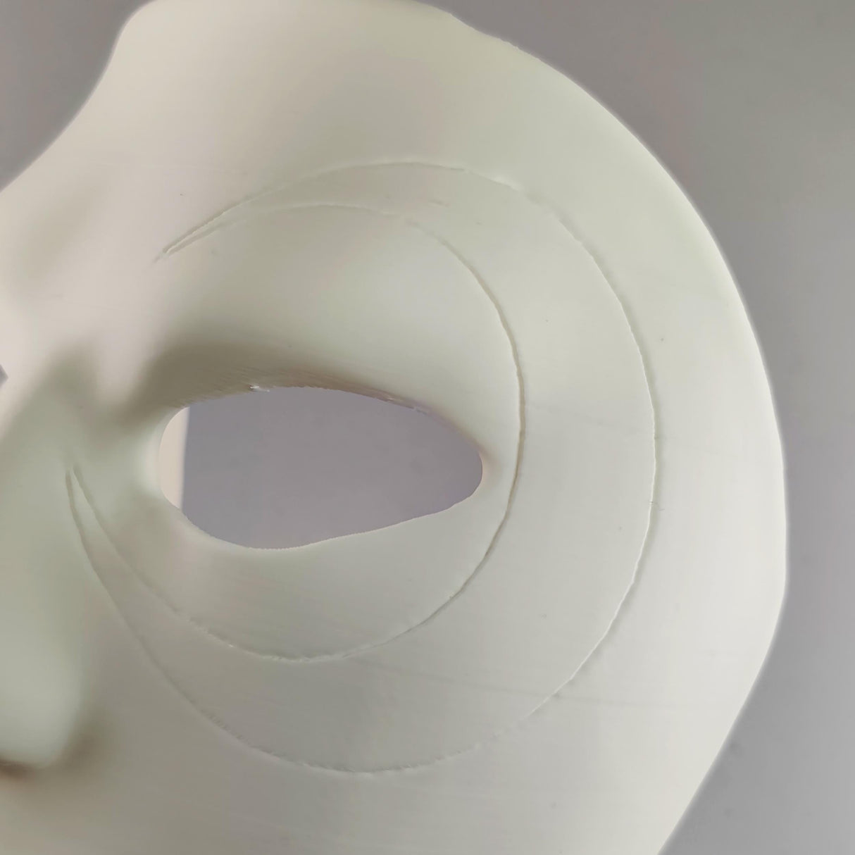 3D Printed Full Face Mask with Sculpted Detail for Cosplay, Theater, DIY Art | White Lightweight Paintable Prop for Halloween Costume Design