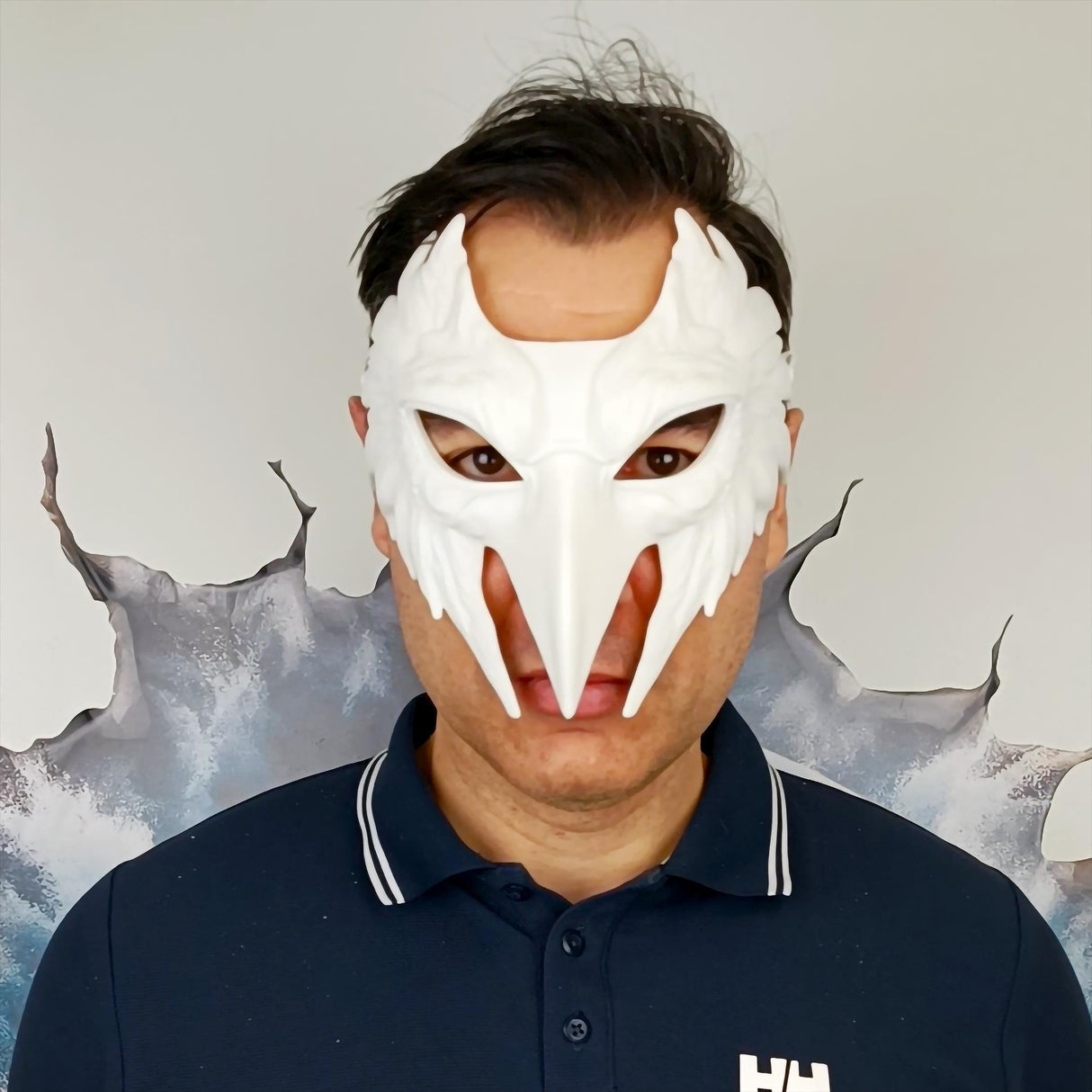 Bird Mask | Feathered Raven Cosplay Mask | Halloween Costume Mask | 3D Printed Unique Mask for Cosplay | Masquerade Party Accessory