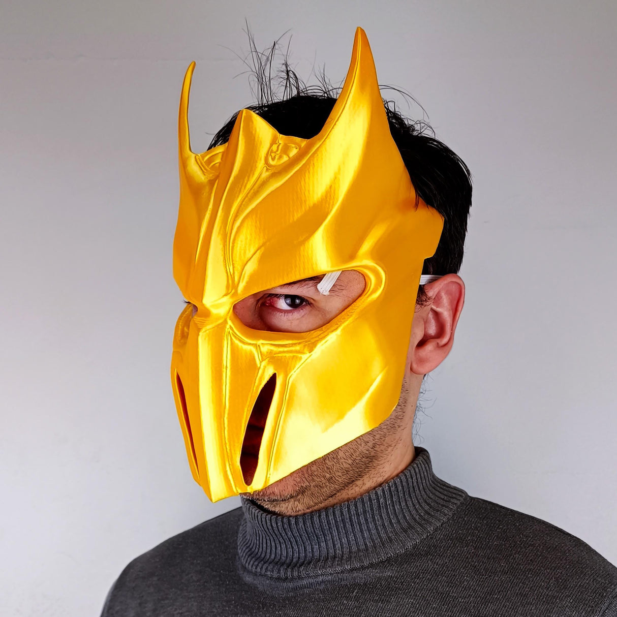 Warrior Samurai Demon Mask | 3D Printed Fantasy Battle Cosplay Armor Mask | Mythical Medieval Knight Mask