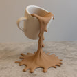 Floating Spilling Coffee Cup | 3D Printed Coffee Illusion Sculpture Kitchen Decor | Coffee Bar Display Optical Illusion Unique Lover Gift