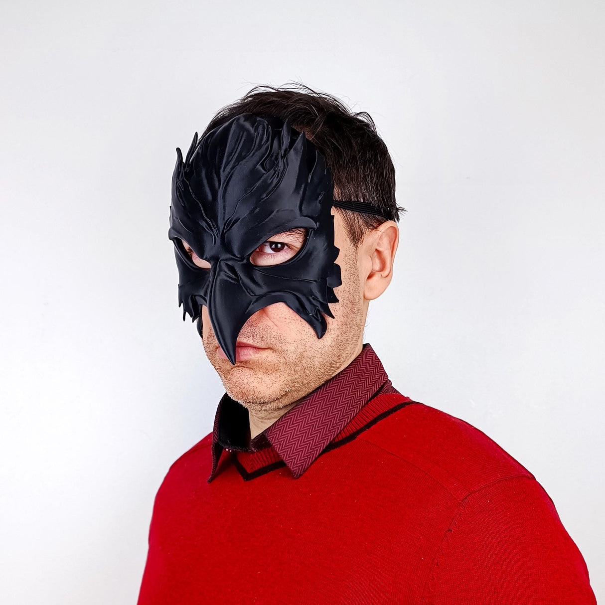 3D Printed Raven Mask | Gothic Bird Warrior Mask | Plague Doctor Cosplay Fantasy Beak Mask