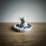 Cow Jewelry Dish | 3D Printed Ring Holder | Highland Cow Trinket Dish | Cute Cow Jewelry Organizer | Farmhouse Decor | Gift for Her