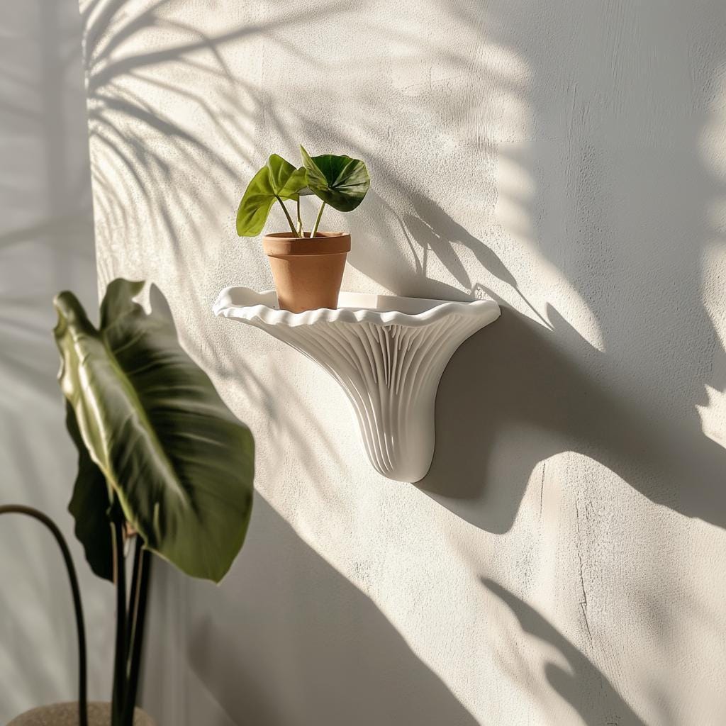 3D Printed Mushroom Wall Shelf – Artists Conk Design | Minimalist Floating Shelf | Decorative Fungi Shelf