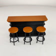 Miniature Bar Counter Set 1:12 Scale Dollhouse Bar | Tiny Bar Furniture Mini Bar Scene | Miniature Pub & Stools | Dollhouse Kitchen Decor