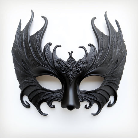 3D Printed Gothic Masquerade Mask | Dark Fantasy Costume Mask Venetian Half Mask | Cosplay Mask | Baroque Filigree Mask Gothic Festival Mask