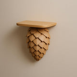 Pinecone Wall Shelf | Woodland Decor | 3D Printed Floating Shelf | Nature-Inspired Wall Art | Earthy Forest Style | Tan PLA Shelf for Plants