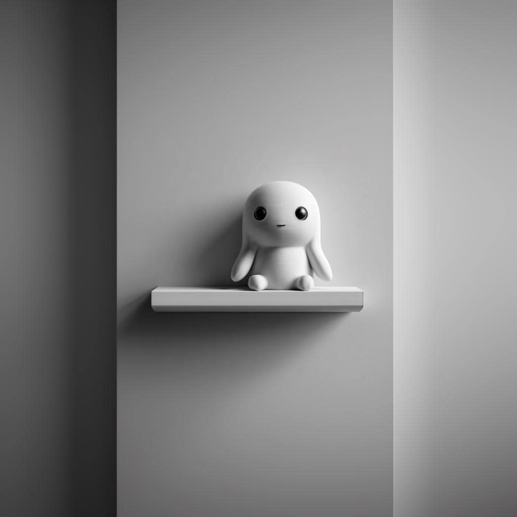3D Printed Character Wall Shelf | Minimalist Bunny Inspired Floating Ledge Display | Cute Modern Room Decor Accent for Cozy Home Interiors