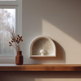 3D Printed Mushroom Wall Niche Decor | Modern Minimalist Fungi Sculpture Art Shelf for Cozy Living Room, Hallway or Bedroom Accent Piece