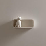 3D Printed Minimal Cat Wall Shelf | Sculptural Floating Ledge Display | Modern Wall Decor Accent for Books Plants and Cozy Home Interiors