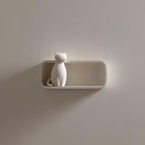 3D Printed Minimal Cat Wall Shelf | Sculptural Floating Ledge Display | Modern Wall Decor Accent for Books Plants and Cozy Home Interiors