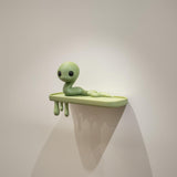 3D Printed Snake Creature Wall Shelf | Minimal Character Dripping Floating Ledge | Playful Room Decor Accent for Kids Rooms and Cozy Homes