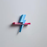 3D Printed Lightning Bolt Wall Shelf | Floating Ledge Display for Collectibles | Modern Wall Decor Accent for Kids Rooms Gaming and Offices