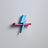3D Printed Lightning Bolt Wall Shelf | Floating Ledge Display for Collectibles | Modern Wall Decor Accent for Kids Rooms Gaming and Offices
