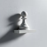 3D Printed Chess Pawn Wall Shelf | Minimal Floating Ledge Display | Modern Geeky Room Decor Accent for Game Rooms Offices and Libraries