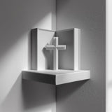 3D Printed Corner Prayer Wall Shelf | Minimal Cross Shrine Decor | Modern Home Altar Accent for Hallways Living Rooms and Cozy Interiors