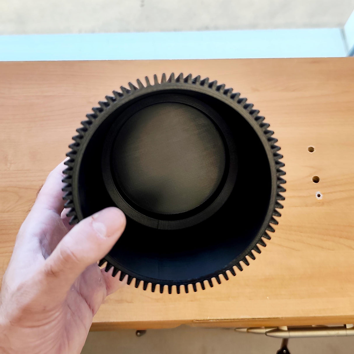 3D Printed Modern Black Planter | Minimalist Ribbed Plant Pot | Contemporary Indoor Planter