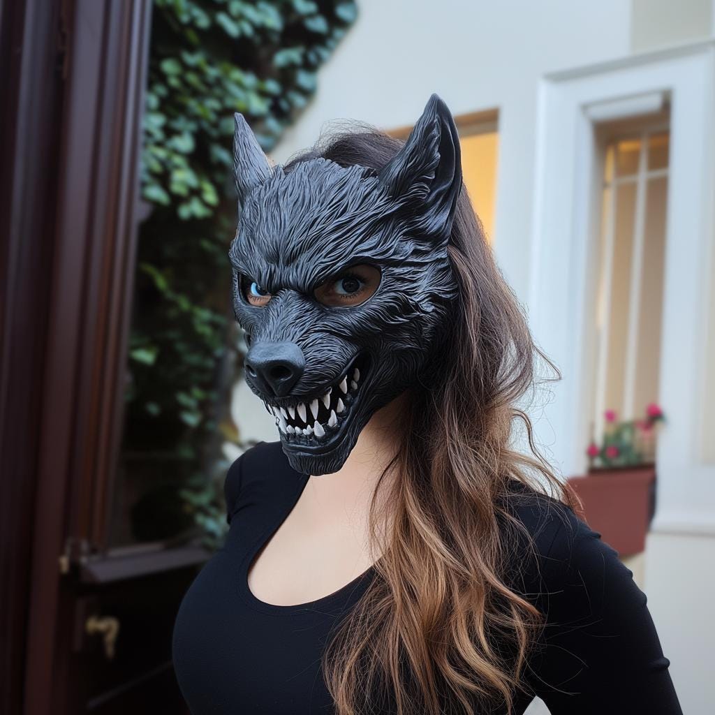 Werewolf Cosplay Mask | 3D Printed Horror Mask | Halloween Costume Mask | Scary Wolf Mask | Gift for Him | Full Face Masks
