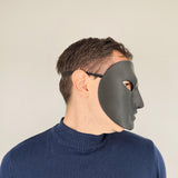 Full Face Mask for Cosplay | 3D Printed Black Mask with Green Eye Detail | Halloween Costume Prop | Adjustable Fit for Adults