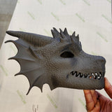 3D Printed Dragon Mask Fantasy Cosplay Mask | Mythical Creature Costume | Adjustable Fit | LARP & Renaissance Fair Mask Gothic Warrior Mask