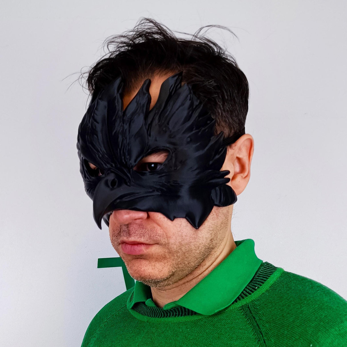 Black Raven Mask | Plague Doctor Cosplay Gothic Bird Mask | 3D Printed Fantasy Warrior Mystical Shaman Mask