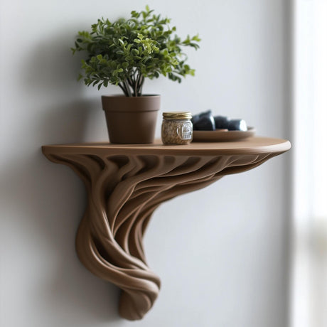 Tree Root Wall Shelf | Organic 3D Printed Floating Shelf | Boho Wall Decor | Rustic Plant Display Ledge | Nature Inspired Wall Accent