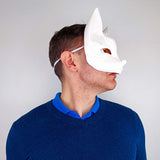 3D Printed Kitsune Mask | Fox Spirit Mask | Japanese Cosplay Festival Mask | Anime Mythical Fox Mask | Fox Demon Mask