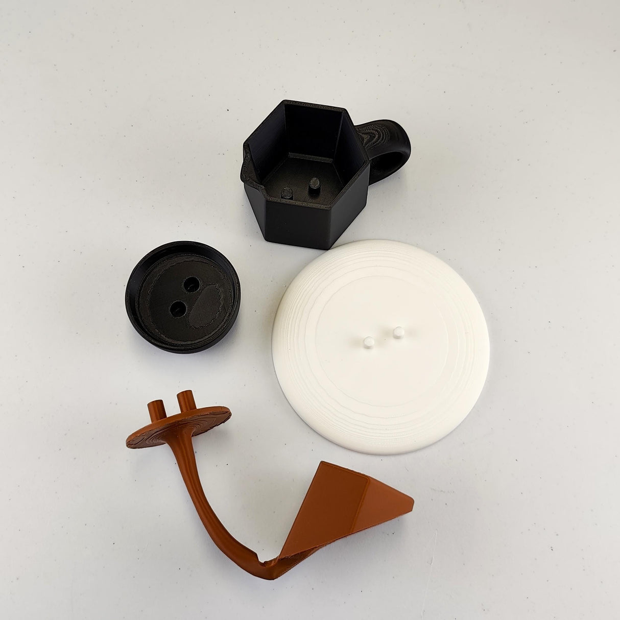 Floating Coffee Pour Sculpture | Black 3D Printed Coffee Art Optical Illusion Kitchen Decor | Coffee Lover Gift Barista Unique Coffee Bar