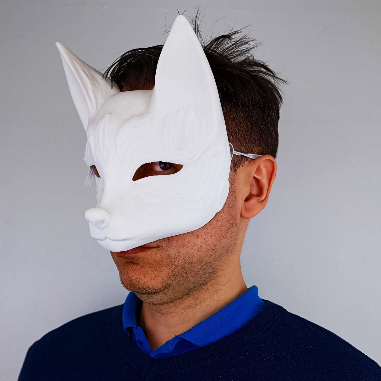 3D Printed Kitsune Mask | Fox Spirit Mask | Japanese Cosplay Festival Mask | Anime Mythical Fox Mask | Fox Demon Mask